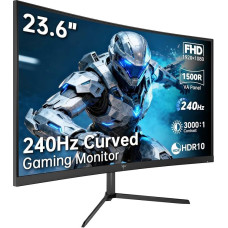 24 colių lenktas žaidimų monitorius, FHD 240 Hz, 1500R VA lenktas ekranas, 3000:1 kontrastas, 
