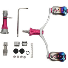 Spinnrolle Doppelgriff Angelrolle Griff, Aluminiumlegierung, Leicht und Robust, Pink - Verschleißfestes Material, Komfortabler Griff, Ideal für Angler und Outdoor (Rosa)