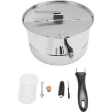 Qcwwy Maisto gaminimo galvutė Popcorn Maker, nerūdijančio plieno Popcorn Popper Namų gamybos popkornų mašina Nostalgija Popcorn Maker su rankine rankena Popcorn Pot dujiniam elektriniam šildymui