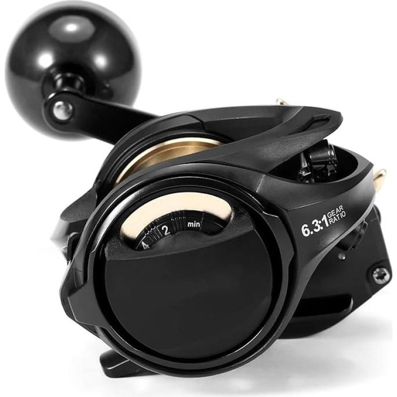 Spinnfischen Rolle Rolle 9+1BB Angelrolle High Speed 6,3: 1 Übersetzungsverhältnis Magnetbremssystem Baitcaster Angelrollen