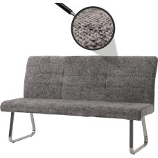 Mendler HWC-G55 Valgomojo suolas iš šlifuoto nerūdijančio plieno Audinys / tekstilė Chenille Oeko-Tex 180 cm Tamsiai pilka