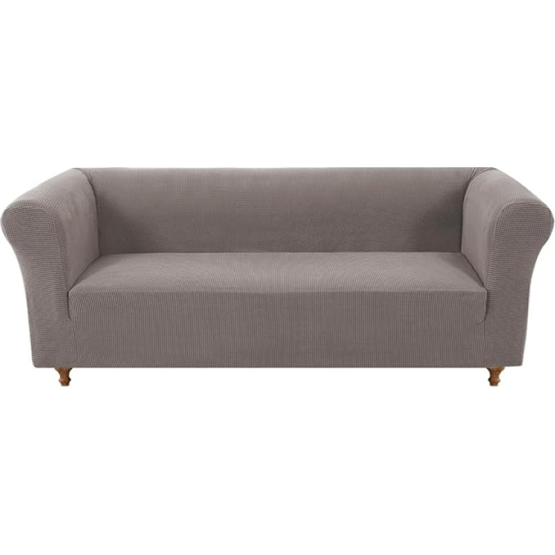 Įtempiamas Chesterfield sofos dangtelis, žakardinio audinio 3 pagalvėlių sofos dangtelis, neslystantis, atsparus naminiams gyvūnėliams, baldų apsauga, minkštas svetainės sofos dangtelis (Taupe, sofa)