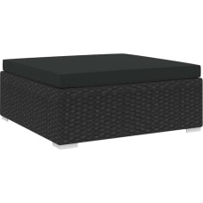 vidaXL Kojinė su pagalvėle 1 vnt. Sodo baldai Lounge baldai Kojinė taburetė Sodo taburetė Kojinė atrama Kojinė taburetė Kojinė taburetė Kojinė juoda 70x70x26