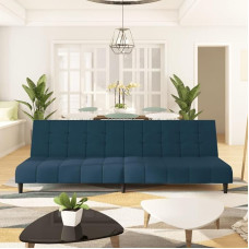 LAPOOH 375762 Dvivietė sofa-lova, mėlynas aksomas, poilsio sofa, sofos ir kušetės, poilsio sofa, svetainės sofa