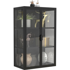 VCM Flokas L Hanging Glass Display Cabinet with Tempered Safety Glass Dimensions Approx. 95 x W 60 x D 35 cm Modern and Space-Saving Glass Display Cabinet