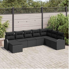 Homgoday Garten-Sofa-Set Modular Poly-Rattan Schwarz - Komfortabel & Wetterfest für Terrasse und Garten Model3354832