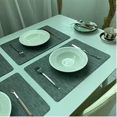 Tischset 6Er Set, Rechteckige Volltonfarbe Platzsets, Küchen-Tischsets für Esstisch, Grau, 30x45cm