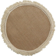 Tischsets 2Er Set Rund, Einfarbig mit Quaste Platzdeckchen für Küche, Zuhause, Restaurant, Speisetisch, Braun, Stil 3, 30cm