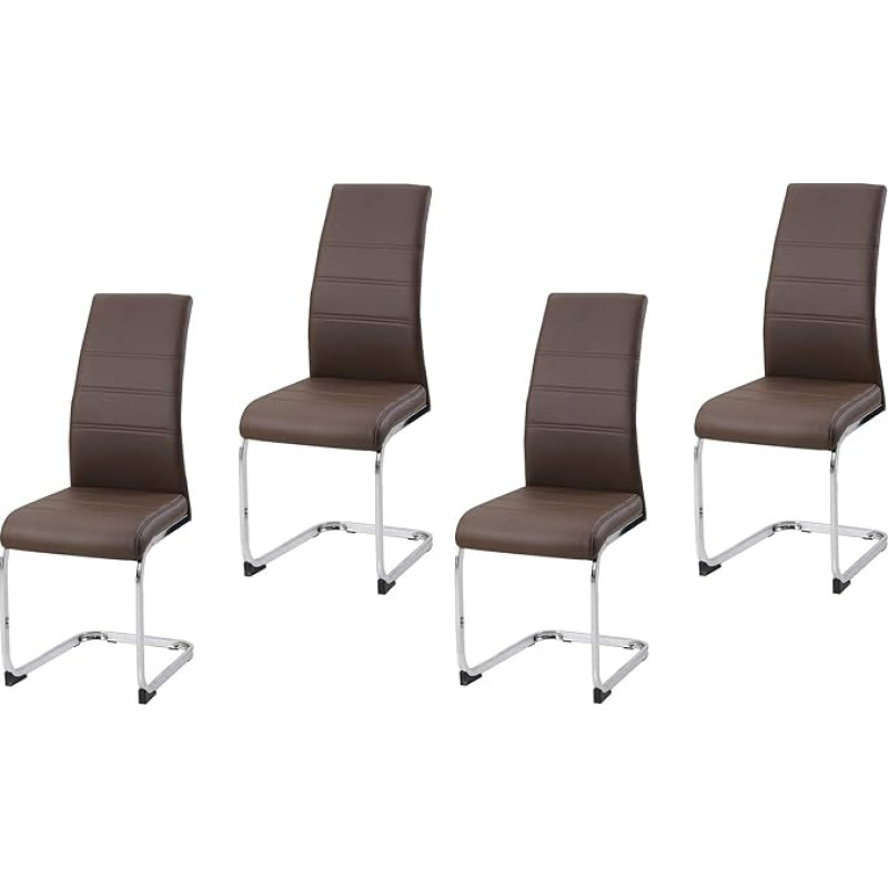 HTI living SallyC PU Brown Cantilever valgomojo kambario kėdė iš dirbtinės odos 4 dalių