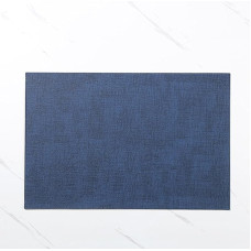 AMDXD Tischset Elegant Quadratisch 2er Set, PU Leder Platzsets Abwaschbar Gewebt Muster Hitzebeständige, Tischuntersetzer Natur Marineblau für Zuhause Restaurant Speisetisch, 30x45CM