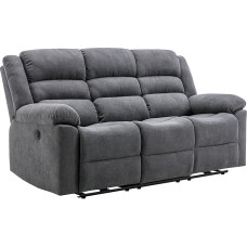 Vente-unique - Miegamojo sofa 3 Burolo - Poliesteris - Pilka