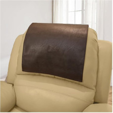 Recliner Armchair Cover, Headrest Protection for Backrests, Faux Leather Head Protection, for Sofa, Backrest Protection, Double-Sided, Sofa Cover, Relaxing Chair (Coffee)