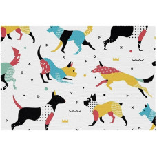 Stoff-Tischsets, waschbare Tischsets für Esstisch, 6er-Set, Cartoon Tier Haustier Hunde