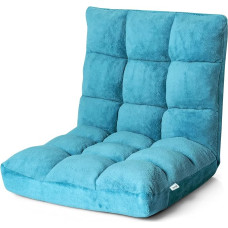 GOPLUS grindų kėdė, grindų sofa su atlošu, grindų kėdė su miego funkcija, grindų kėdė, tinginio sofa, meditacijos kėdė svetainei ir balkonui (turkio spalvos)