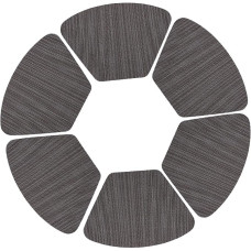 Keilförmige PVC-Tischsets for runde Tische, gewebtes, leicht abwischbare, rutschfeste Tischsets aus Kunststoff, 4er-Set, Küchenzubehör (Spalva : Stripe dark grey, Dydis : 4vnt. 45x30cm)
