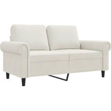 vidaXL sofa 2 sėdimos vietos, sofa su metaliniu rėmu, atpalaiduojanti sofa gyvenamajam kambariui, minkšta sofa, aksominė sofa, dvivietė poilsio sofa, kreminis aksomas
