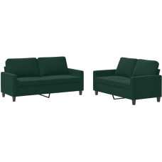 vidaXL Sofa Set 2-Piece Armchair Couch with Cushion, Sofa Living Room Sofa with Armrests, Couch Set, Designer Sofa, Seating Furniture, Upholstered Furniture, Dark Green Velvet