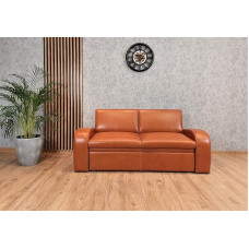 Oslo FS Real Leather Sofa Width 180 cm with Sleep Function Leather Sofa Real Leather Antique A-12 Light Castanie Couch Large Choice of Colours