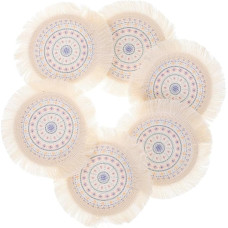 COLLBATH Apvalus Boho stiliaus kilimėlis su kutais Šilumą izoliuojantis arbatos kilimėlis, pagamintas iš medvilnės ir poliesterio, lengvai valomas virtuvėje ir namuose