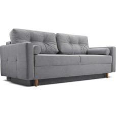 Fabryka Mebli Idźczak Sofa lova Pastella Couch Fold-Out Sleep Function Bed Box - Cushion Bedding Container Auxiliary Machine Living Room Guest Room Modern Design (Queens 23 Dark Grey)