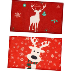 2stücke Tischsets aus Leinen mit Elchmotiv und Weihnachtsdeko Platzsets für Partydekoration Schützt vor Flecken und Spritzern Passt zu Vielen Tischarten