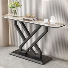 Langer Akzenttisch, Konsolentisch für den Eingangsbereich, Eingangstisch, moderner Sofatisch, Flurtisch, Foyertisch, dekorativer Flurtisch, für Wohnzimmer, Flur, Foyer (Schwarz A, 120 cm)