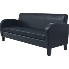 ShGaxin 3 vietų sofa, sofa, svetainės sofa, sofa su miego funkcija, miegamojo sofa, jaunimo sofa, poilsio sofa, dirbtinė oda, juoda
