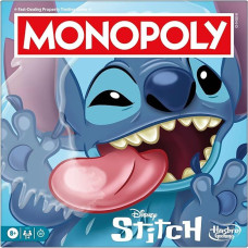 Monopolis: Disnėjaus Stitch stalo žaidimas, šeimyninis nuosavybės žaidimas su Stitch teminiais žetonais, kortelėmis ir vietomis, greitai išmokstamas, smagus kartoti, 2-6 žaidėjai, 8+ metų amžiaus, puikus
