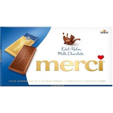 merci Elegant Cream Chocolate Bars, 1 x 100 g Box, Finest Bars Made of Gently-Melting Fine Cream Chocolate, Chocolates Packed in Gold Paper