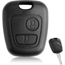 1 x 2 mygtukų automobilio raktelio dangtelis Keičiamasis automobilio nuotolinio valdymo rakto korpusas, suderinamas su Peugeot 107 207 407 206 306 406 806 Citroen C1 C2 C3 C4 C5 Xsara Picasso Berlingo