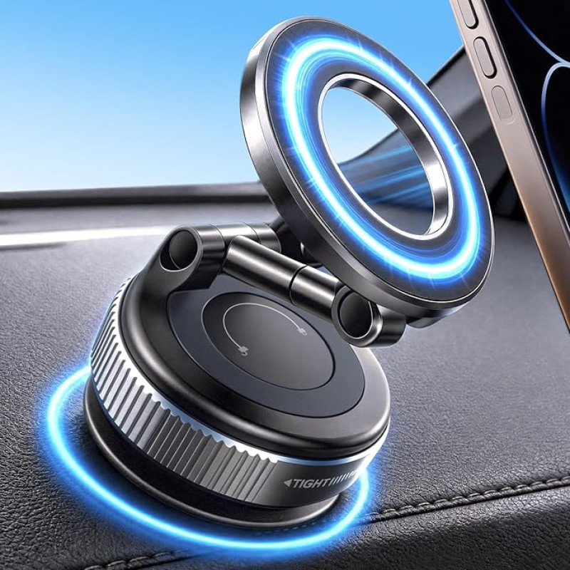 Handyhalterung Auto Magnet für Magsafe Autohalterung mit Vakuum Saugnapf N55 Magneten 360° Drehbar, Magnetische KFZ Handy Halterung fürs Auto Kompatibel mit iPhone Samsung Allen Handys