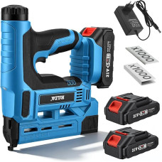 Akku-Nagler mit 2 * 2000mAh & 80 Nägel/min Schießen -21V für 30mm Nägel - kabelloser Nagelpistole mit hoher Effizienz - werkzeugfreie Verklemmungsauflösung