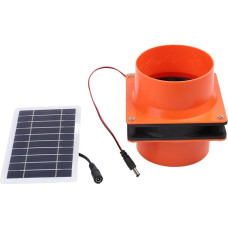 Feegow 12 V Solar-Abluftventilator-Set mit 10 W Panel, runder Kanalbelüftung, ABS-Gehäuse, Wohnmobil, Boot, Dachboden, Gewächshauskühlung, schwarz und orange (oranžinis)