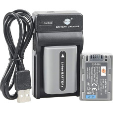 DSTE NP-FP50 ličio jonų akumuliatorius (2 vnt.) ir USB įkroviklis, suderinamas su 
