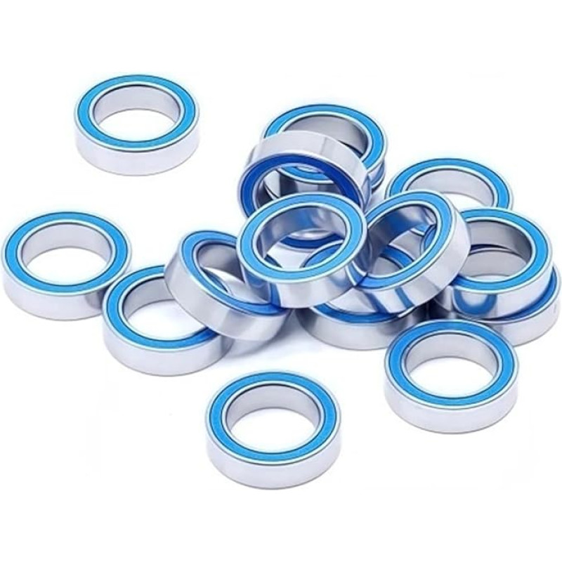 10 Stück 6700RS 10 x 15 x 4 mm Lager ABEC-7 6700-2RS Chromstahl-Kugellager mit blauer Gummidichtung