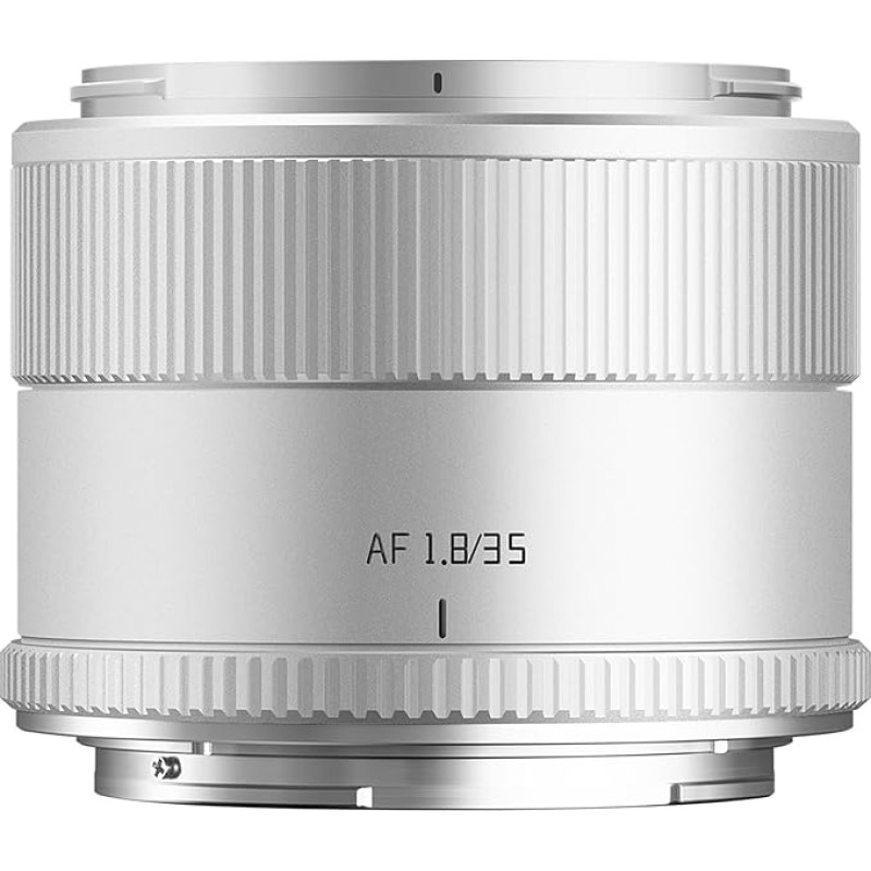 TTartisan AF 35 mm F1.8 II objektyvas Nikon Z, APS-C automatinio fokusavimo Z montavimo objektyvas, suderinamas su beveidrodžiais Nikon Z montavimo fotoaparatais (sidabrinės spalvos)