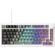 Akko 5075 V3 HE Rapid Trigger Keyboard, Hall Effect Magnetic Switch, 8K Polling Rate, RT0.005 mm, 75% US Layout, RGB Backlight, Wired Gaming Keyboard for PC and Mac (White Transparent)