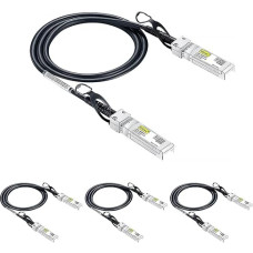 10Gtek 4 SFP+ DAC Twinax kabelių pakuotė, 1 metras, 10G SFP+ į SFP+ tiesioginio prijungimo varinis pasyvusis kabelis, skirtas 