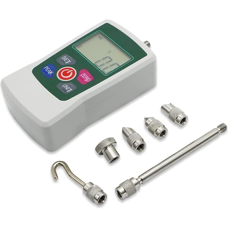 Dinamometras, Skaitmeninis spindulio matavimo prietaisas 10-1000N Digitalanzeige Push-Pull-Kraftmesser Push-Pull mit Hintergrundbeleleuchtung Elektronischer Dynamometer Tragbarer Tester(10N)