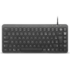 perixx PERIBOARD-414 Mini USB laidinė kompaktiška AZERTY-FR tylūs žemo profilio klavišai Įrengimas Plug and Play Juoda