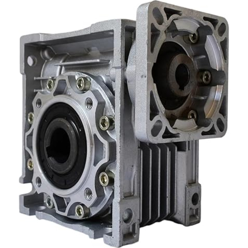 NMRV050 Schneckengetriebe-Drehzahlminderer, 60 x 60 mm Flansch mit 14 mm Eingangswelle, 25 mm Ausgangsbohrung for 60 Servomotor Achsenspiel(Ratio 40 to 1)