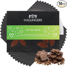 Hallingers Genuss Manufaktur Chocolate Gift Mother's Day & Father's Day – Bar Whole Milk Fine Cocoa with Pistachio & Amaretto – Handmade, Elegant Gift Packaging 
