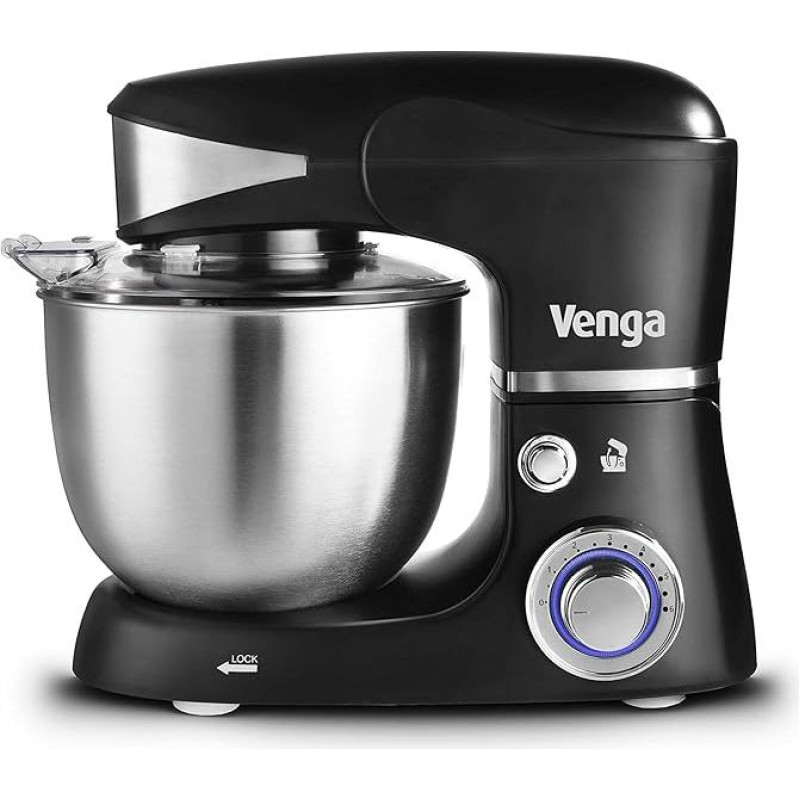 Venga! Virtuvinis kombainas, 5 l nerūdijančio plieno dubuo, keturi priedai, receptų knyga, 1000 W, juodas, VG M 3014