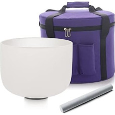 Hye-eun Crystal Singing Bowl 8 colių (20,3 cm) B pastaba kvarco kristalų dubuo karūnos čakra su krepšiais Garso giedojimo dubuo garso gydymui