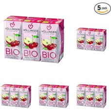 Höllinger Organic School Juice Apple Cherry 3 x 200 ml, 600 ml (Pack of 5)