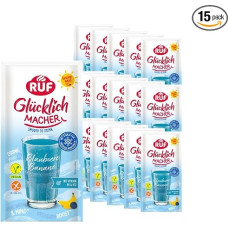 RUF Glücklichmacher Smooth to Drink Blaubeere Banane – 15er Set, Fruchtiges Getränkepulver zum Anrühren mit Blaubeer-Banane-Geschmack