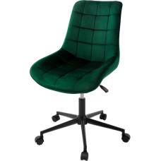 ML-Design Office Chair, Green, Velvet Seat, Metal Frame, Upholstered Chair with Backrest, Height Adjustable, 360° Swivel Chair with 5 Wheels, Ergonomic Desk Chair for Home Office and Office
