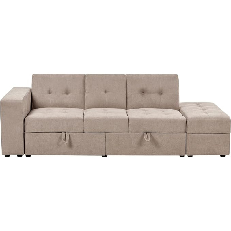 Falster 3-Seater 3-Seater Guest Bed with Storage Box Light Brown Modern