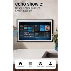 „Amazon Echo Show 21“ (naujausios kartos) | Įspūdingas 21 colių išmanusis ekranas su integruotu „Fire TV“, galingu ir sodriu garsu, įtraukiančiu HD transliavimu ir „Alexa“