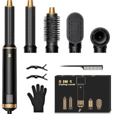 5-in-1 Airstyler, Multifunctional Hair Styler with Lonen Hair Dryer, Automatic Curling Iron, Warm Air Brush, Straightening Brush for Curls, Volume and Smooth Styles at Home, Everyday and Travel